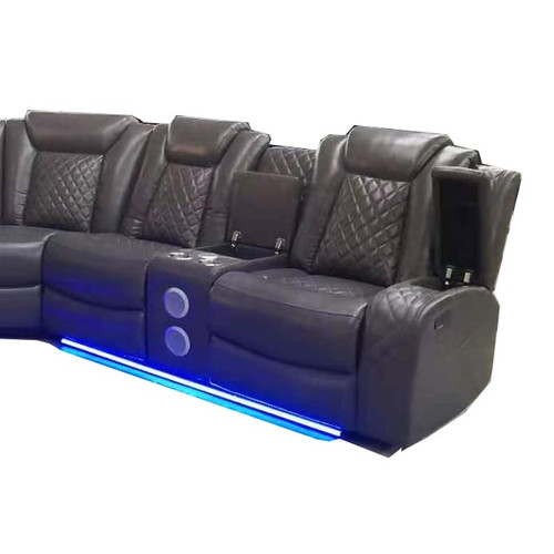 New Classic Furniture Orion Black Power Headrest Footrest Sectional