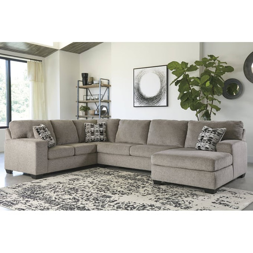 Ashley Furniture Ballinasloe Platinum 3pc Sectional With RAF Corner Chaise