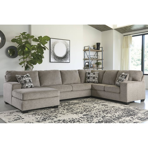 Ashley Furniture Ballinasloe Platinum 3pc Sectional With LAF Corner Chaise