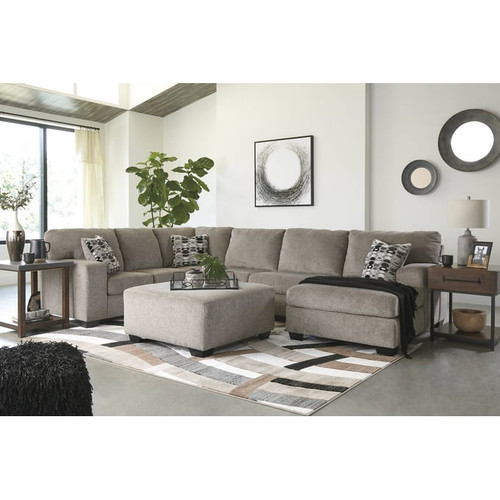 Ashley Furniture Ballinasloe Platinum Right Side Chaise Sectional With Ottoman