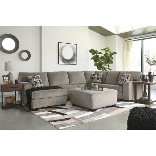 Ashley Furniture Ballinasloe Platinum Left Side Chaise Sectional With Ottoman