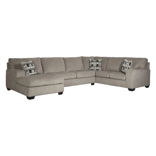 Ashley Furniture Ballinasloe Platinum Left Side Chaise Sectional With Ottoman