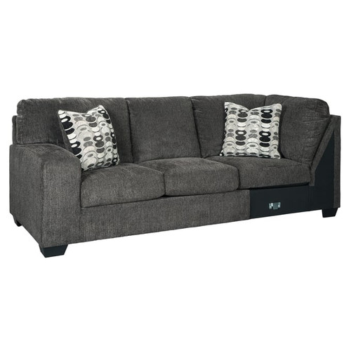 Ashley Furniture Ballinasloe Smoke 3pc Sectional With RAF Corner Chaise