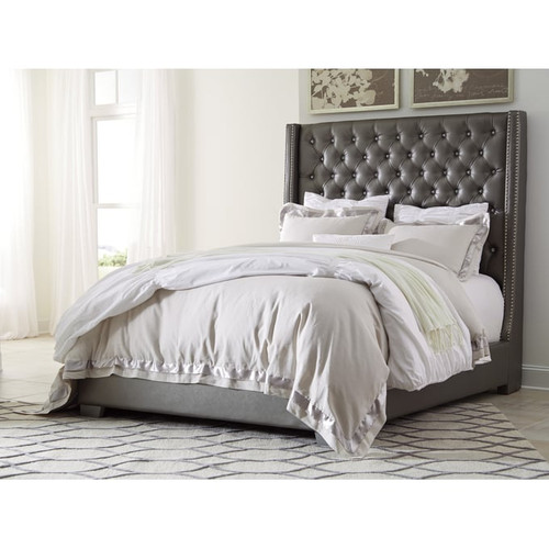 Ashley Furniture Coralayne Gray Full Upholstered Panel Bed