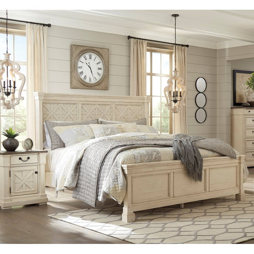 Ashley Furniture Bolanburg Antique White 2pc Bedroom Set With King Bed