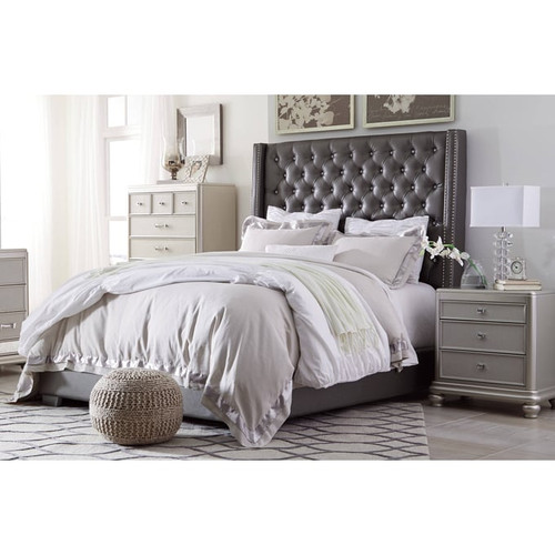 Ashley Furniture Coralayne Gray Silver 2pc Bedroom Set With Full Upholstered Bed