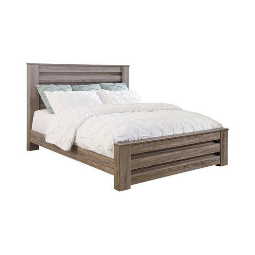 Ashley Furniture Zelen Warm Gray King Panel Bed