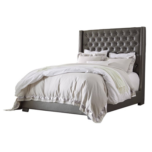 Ashley Furniture Coralayne Gray Queen Upholstered Panel Bed