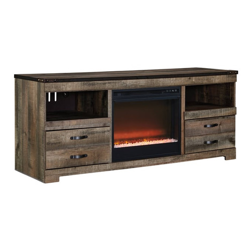 Ashley Furniture Trinell TV Stand With Fireplace Insert Glass Stone