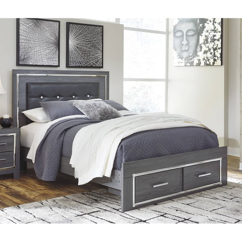 Ashley Furniture Lodanna Gray King Storage Bed