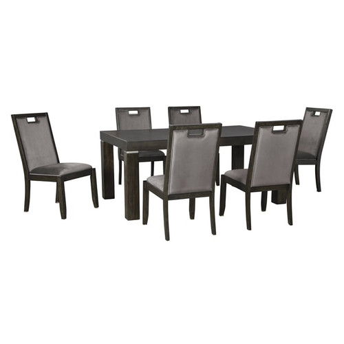 Ashley Furniture Hyndell Gray Dark Brown 7pc Dining Room Set