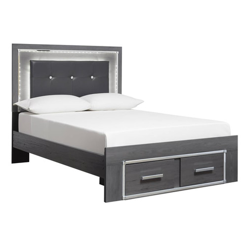 Ashley Furniture Lodanna Gray Queen Storage Bed