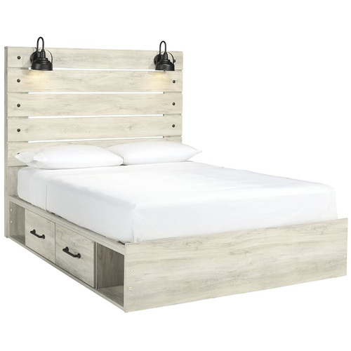 Ashley Furniture Cambeck Whitewash 2pc Bedroom Set With Queen Side Storage Bed