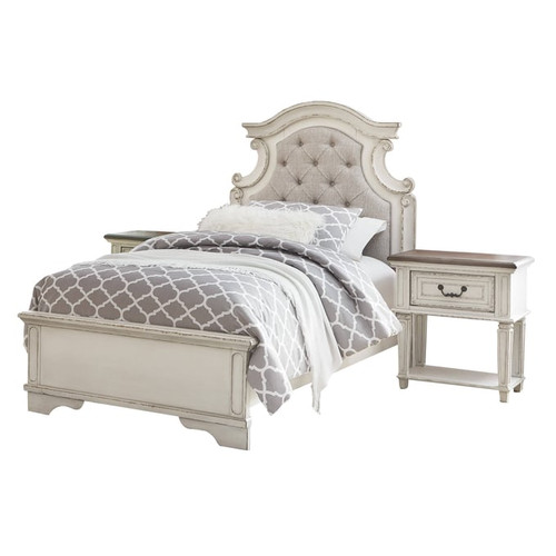 Ashley Furniture Realyn Chipped White 2pc Kids Bedroom Set With Twin Bed