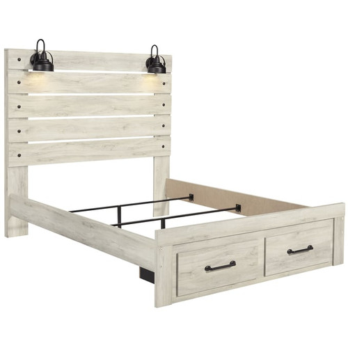 Ashley Furniture Cambeck Whitewash 2pc Bedroom Set With Queen Footboard Storage Bed