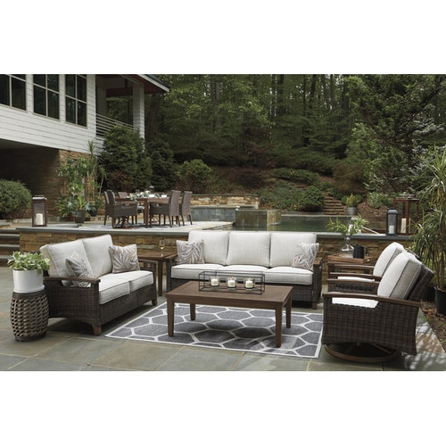 Ashley Furniture Paradise Trail Medium Brown 4pc Outdoor Seating Set