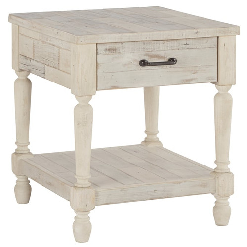 Ashley Furniture Shawnalore Whitewash 3pc Drawer Coffee Table Set