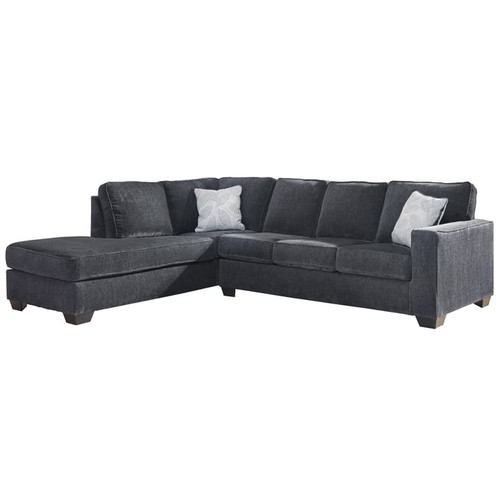 Ashley Furniture Altari Slate RAF Sectional With Oversized Accent Ottoman