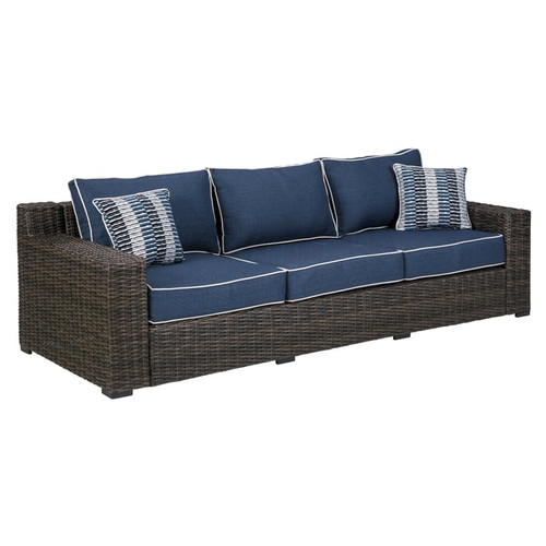 Ashley Furniture Grasson Lane Brown 4pc Outdoor Seating Set With Sofa