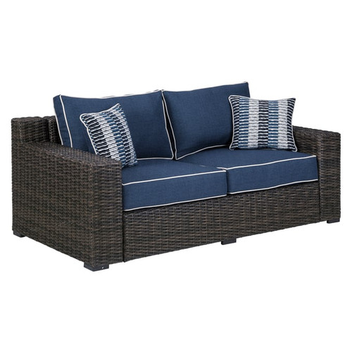 Ashley Furniture Grasson Lane Brown 4pc Outdoor Seating Set With Loveseat