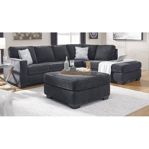 Ashley Furniture Altari Slate LAF Sectional With Oversized Accent Ottoman