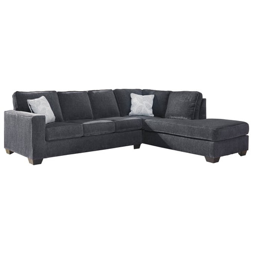 Ashley Furniture Altari Slate LAF Sectional With Oversized Accent Ottoman