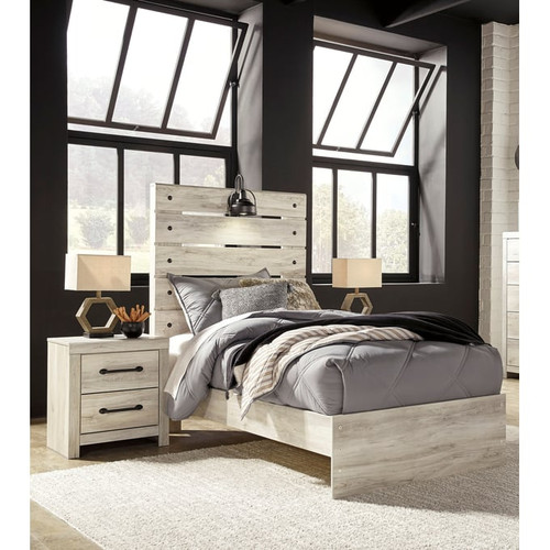 Ashley Furniture Cambeck Whitewash 2pc Bedroom Set With Twin Panel Bed