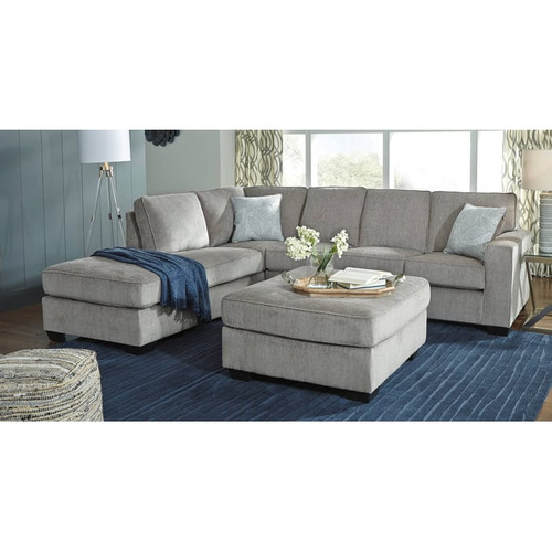 Ashley Furniture Altari Alloy RAF Sectional With Oversized Accent Ottoman