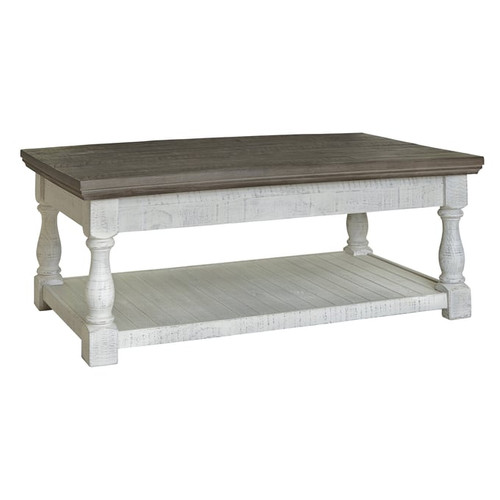 Ashley Furniture Havalance Gray White 3pc Lift Top Coffee Table Set