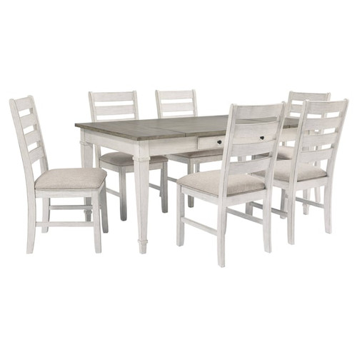 Ashley Furniture Skempton White Light Brown 7pc Dining Room Set