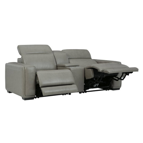 Ashley Furniture Correze Gray Power Recliner Loveseat With Console