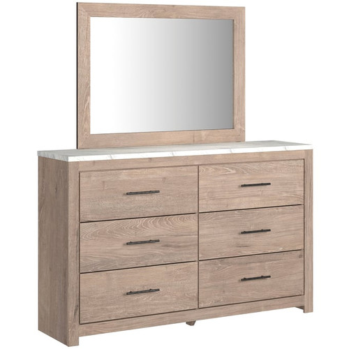 Ashley Furniture Senniberg Light Brown White Dresser And Mirror