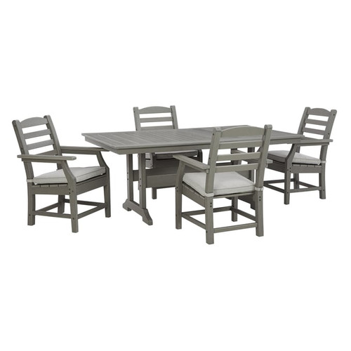 Ashley Furniture Visola Gray 5pc Outdoor Dining Set