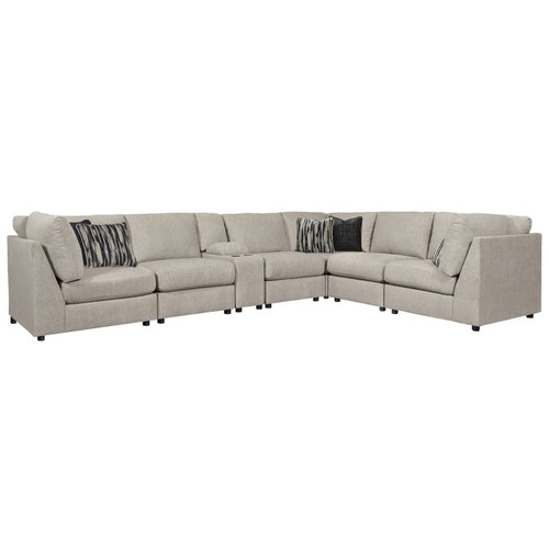 Ashley Furniture Kellway Bisque Sectional With Storage Console And Ottoman