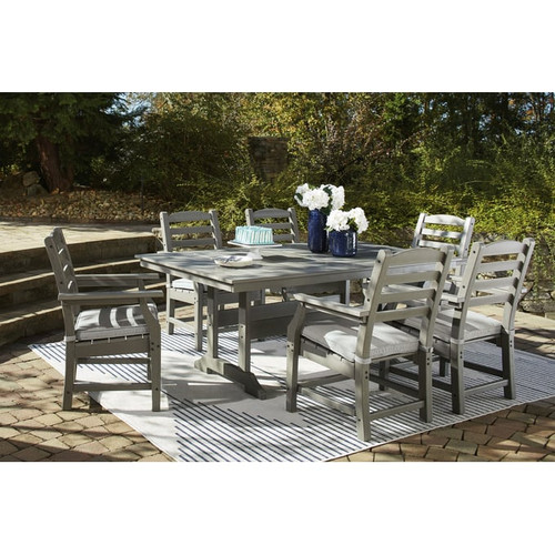 Ashley Furniture Visola Gray 7pc Outdoor Dining Set