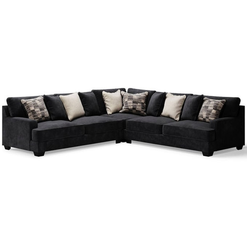 Ashley Furniture Lavernett Charcoal 4pc Sectional With Ottoman