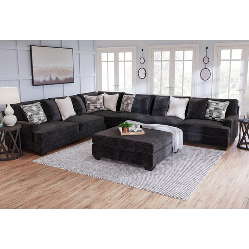 Ashley Furniture Lavernett Charcoal 5pc Sectional With Ottoman