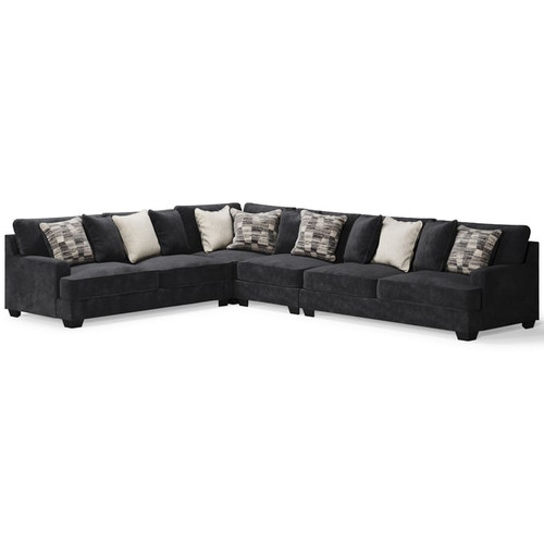 Ashley Furniture Lavernett Charcoal 5pc Sectional With Ottoman