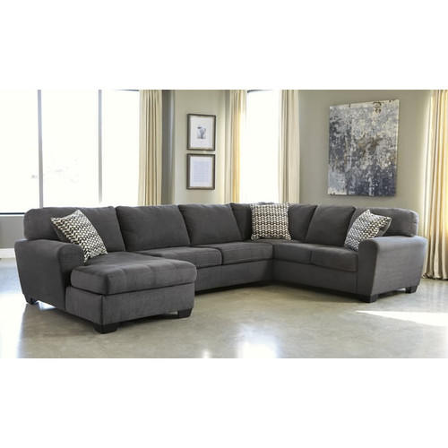 Ashley Furniture Ambee Slate 3pc Sectional With LAF Corner Chaise