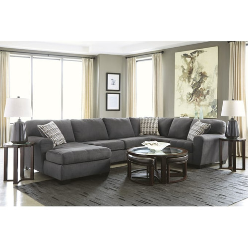 Ashley Furniture Ambee Slate 3pc Sectional With LAF Corner Chaise