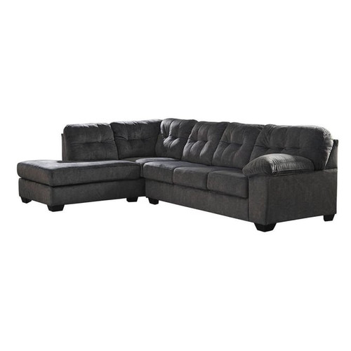 Ashley Furniture Accrington Granite Fabric 2pc Sectional With LAF Corner Chaise