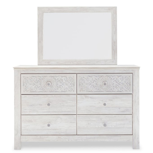 Ashley Furniture Paxberry Whitewash Wood Dresser And Mirror