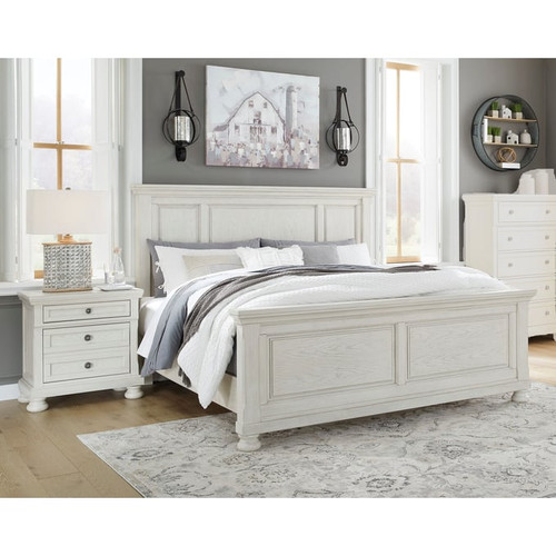 Ashley Furniture Robbinsdale Antique White 2pc Bedroom Set With Queen Panel Bed