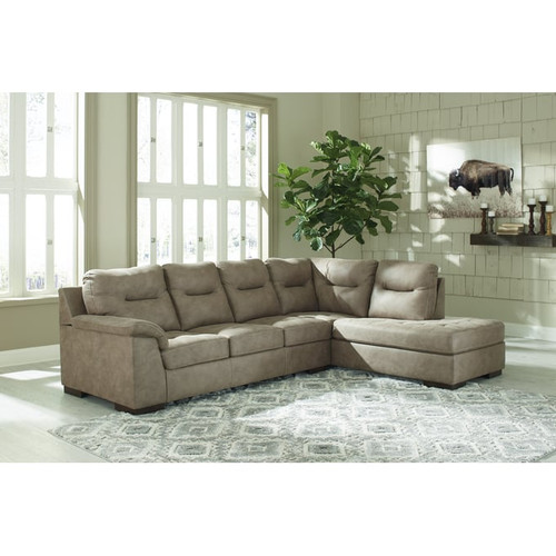 Ashley Furniture Maderla Pebble 2pc Sectional With RAF Chaise