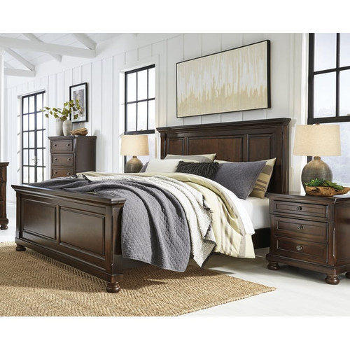 Ashley Furniture Porter Rustic Brown 2pc Bedroom Set With Cal King Panel Bed