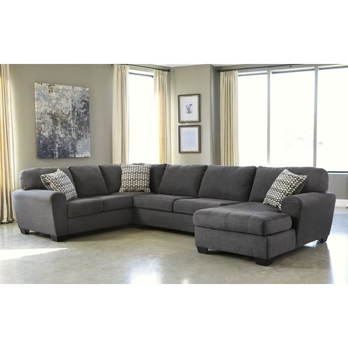 Ashley Furniture Ambee Slate 3pc Sectional With RAF Corner Chaise