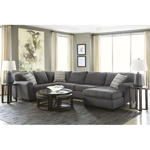 Ashley Furniture Ambee Slate 3pc Sectional With RAF Corner Chaise