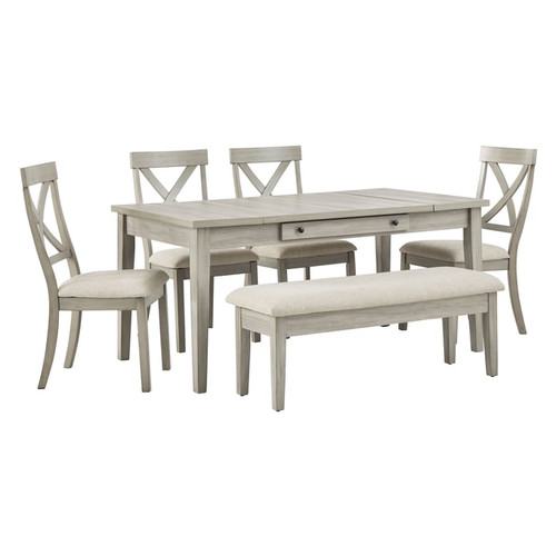 Ashley Furniture Parellen Beige Gray 6pc Dining Room Set