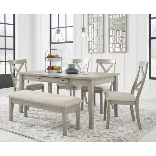 Ashley Furniture Parellen Beige Gray 6pc Dining Room Set