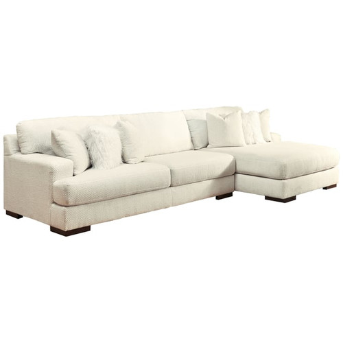 Ashley Furniture Zada Ivory 2pc RAF Sectional With Chaise